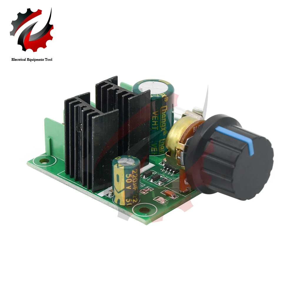 DC 12V-40V 32V 10A 자동 PWM 모터 속도 컨트롤러 레귤레이터 조광기 (노브 스위치 포함), 볼트 레귤레이터 조광기 400W 보드 모듈