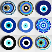 Turkey Blue Evil Eye Painting Wall Haning Plate Handmade Decorative Plate Bohemian Art Plate Unique Home Bar Living Room Decorat 2