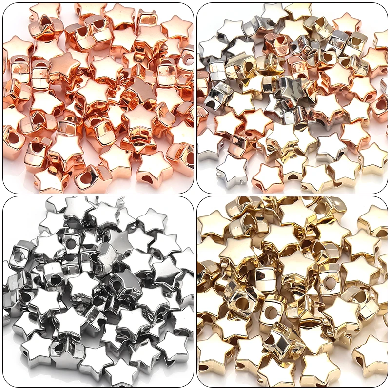 50-100pcs/Lot Star Shape CCB Beads Multicolor Loose Spacer Bead for Jewelry Making Findings DIY Bracelet Neklace Accessories