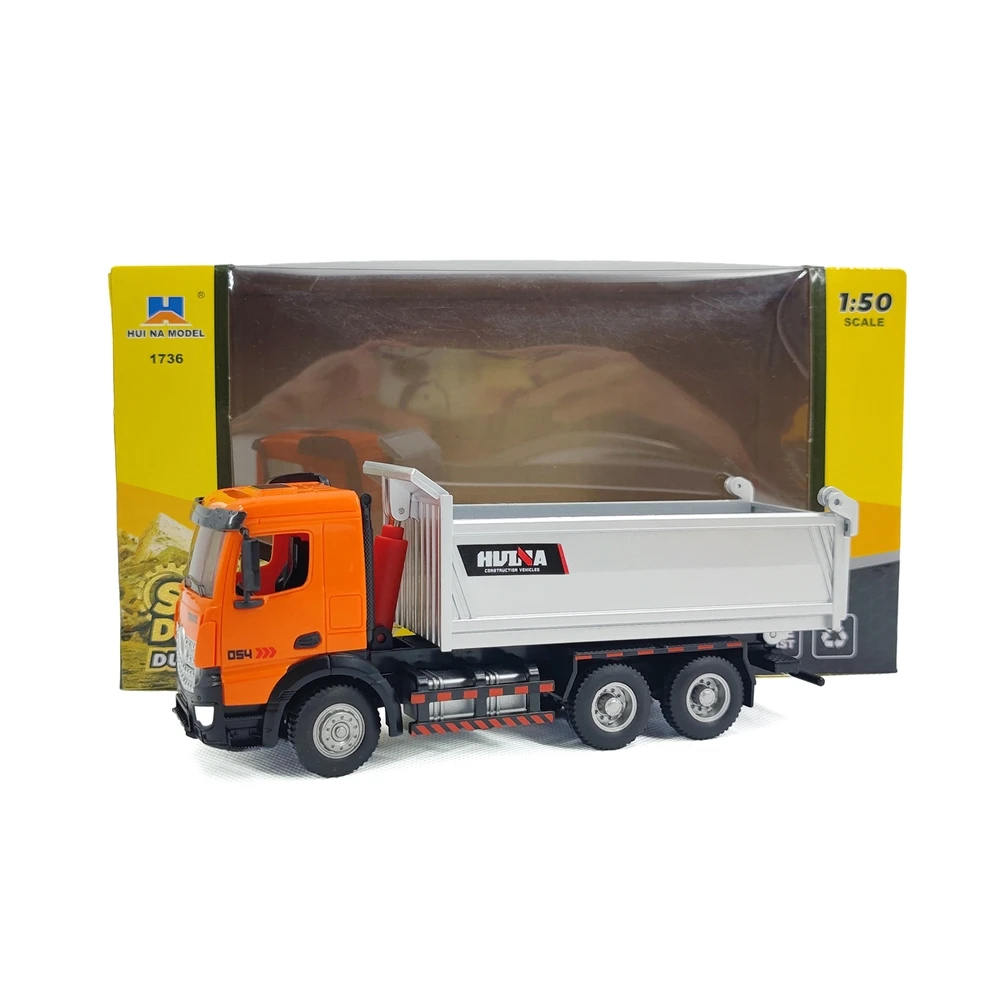 HUINA 1:50 Alloy Toys Scale Die-cast Pattern Dump truck Mixer truck Engineering Construction Model Car Toys for Boys Kids Gifts 4