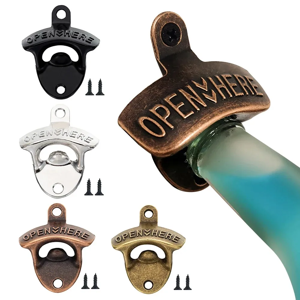 Zinc Alloy Wall Bottle Opener Kitchen Bottle Opener Retro Alloy Wall Mounted with Screws Party Antique Beer Bottle Opener Zinc Alloy Wall Bottle Opener Kitchen Bottle Opener Retro Alloy Wall Mounted with Screws Party Antique Beer Bottle Opener