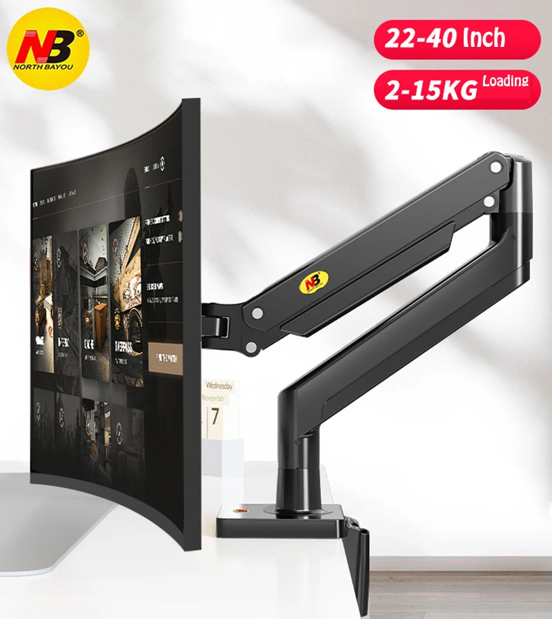 Braço de Mola a Gás nb G40 Suporte para Monitor de Mesa Montagem com Porta Usb 3.0 Tela 2240 Rotação 360 215kg