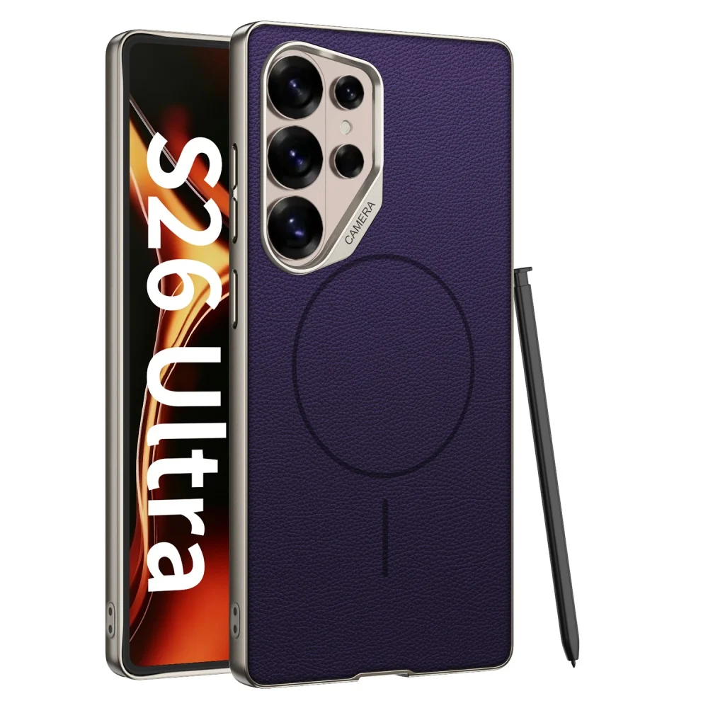 Magnetic Luxury Leather Wireless Charging Shockproof Phone Case