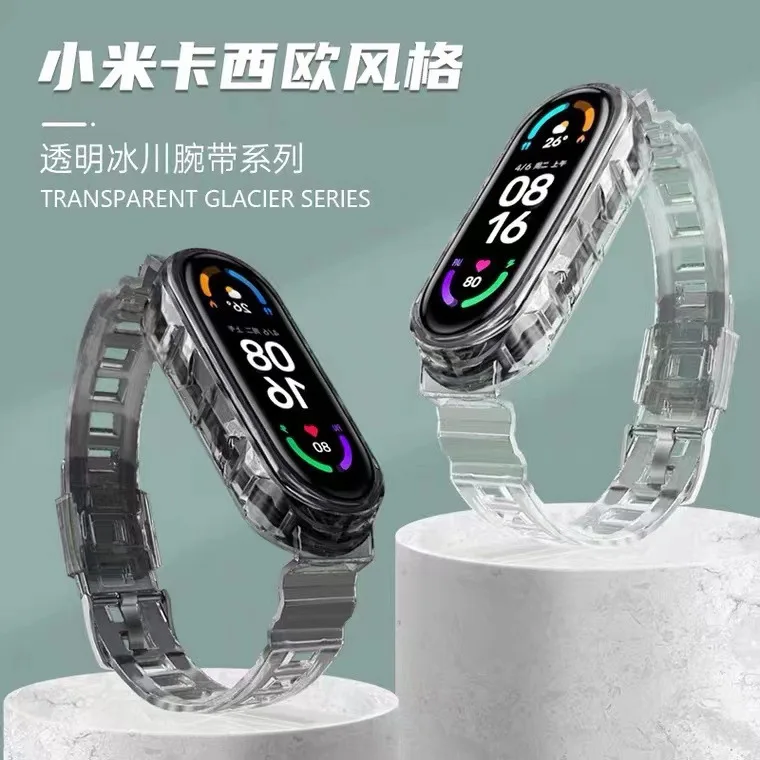 Clear TPU Strap for Mi Band - Sweatproof Soft Sport Wristband Accessories