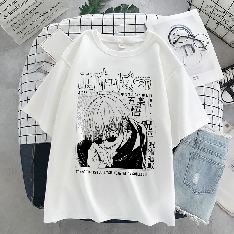 

Tshirt Manga Japanese Anime Jujutsu Kaisen T Shirt Men Gojo Satoru Tops Yuji Itadori Graphic Tees Cool Unisex T-shirt Male 90s