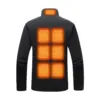 Men'S Winter Warm Fleece Jacket Solid Smart Heat Coat Outdoor Coat Thermal Usb Electric Battery Long Sleeves Heating Jackets 3