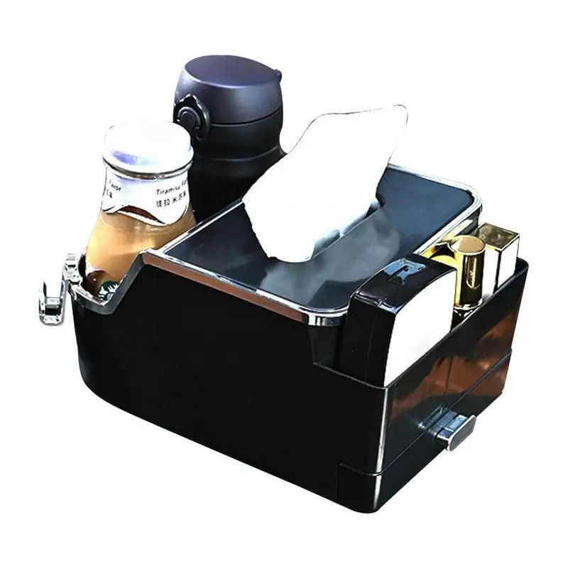 

Tissue Car Holder Tissue Holder Box Dispenser For Car Creative Large Capacity Multifunctional Organizing Supplies With Drawer