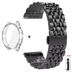 Enhanced Stainless Steel Strap with Soft TPU Protector Case - Galaxy Watch 6 40mm (Black - Clean)