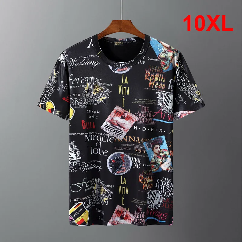 

Oversize T-shirts Men Big Size 10XL Tops Tees Hip Hop Casual Print Tshirts Plus 9XL Summer Clothes HX350