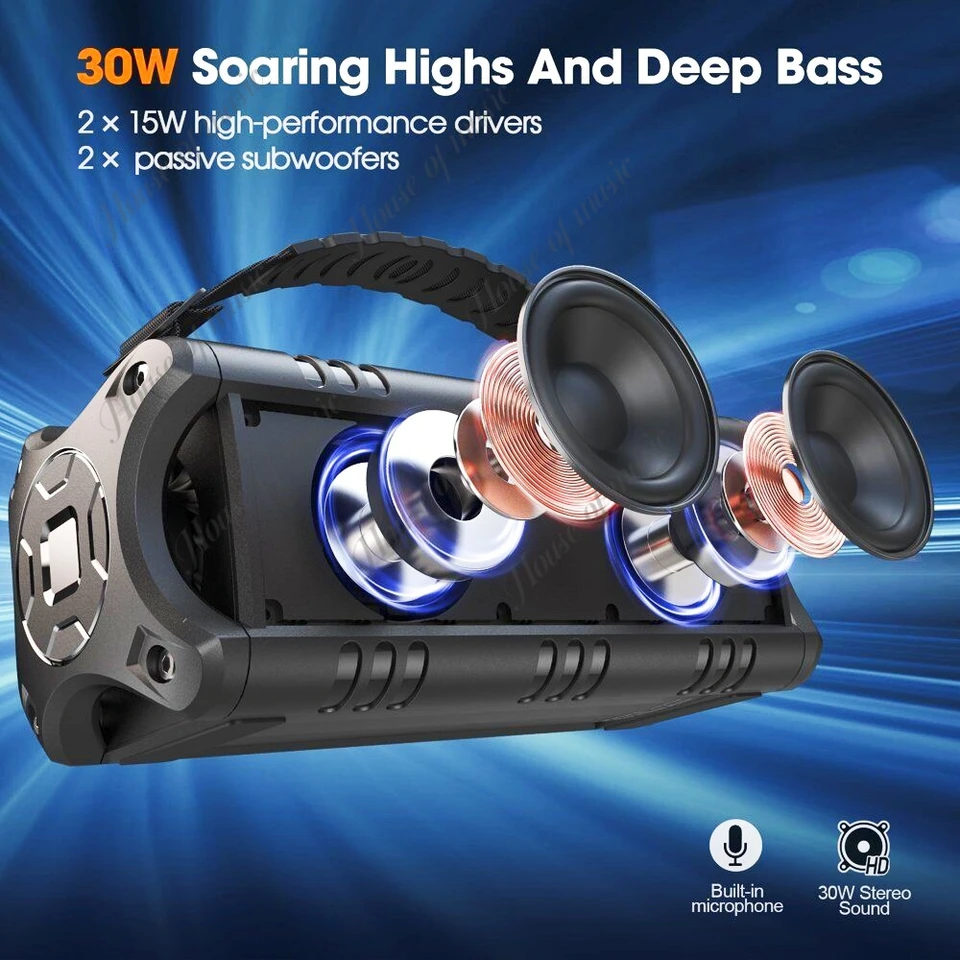 Bluetoothスピーカー W-KING 30Wポータブルワイヤレススピーカー Amazon.co.jp: Bluetoothスピーカー、W-KING 30Wポータブル