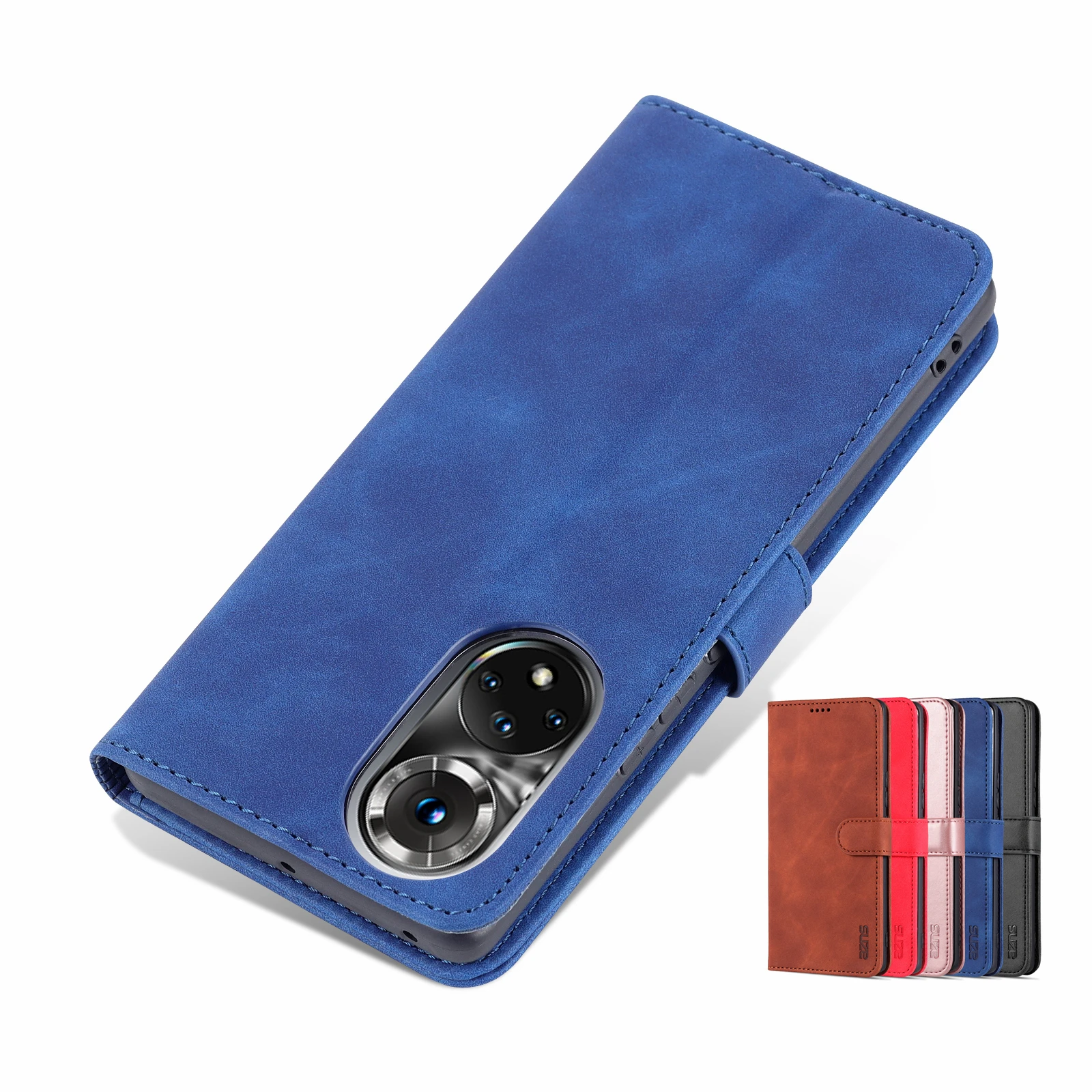 Premium PU Leather Flip Cover Fitted Case - High Quality Protective Phone Holster by AZNS