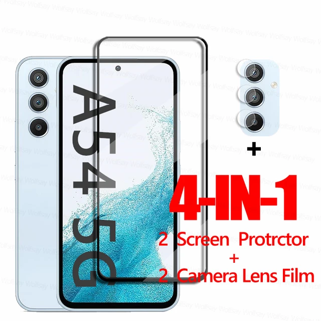 6-in-1 For Samsung Galaxy A54 Glass For Samsung A54 5G Tempered Glass  Screen Protector Samsung A14 A34 A15 A25 A53 A54 Len Glass