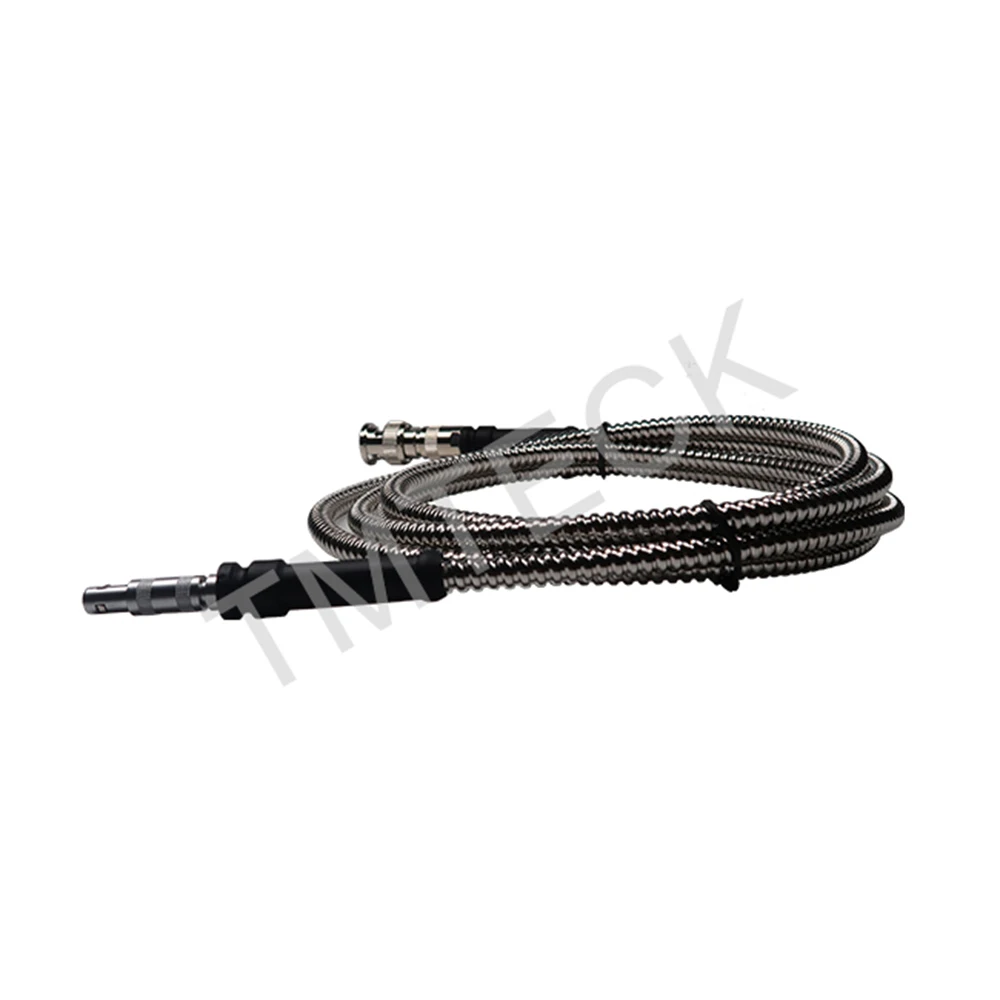 compatible with style lemo00-BNC flexible Stainless Steel Protection Shielding Ultrasonic Cable armored single cable