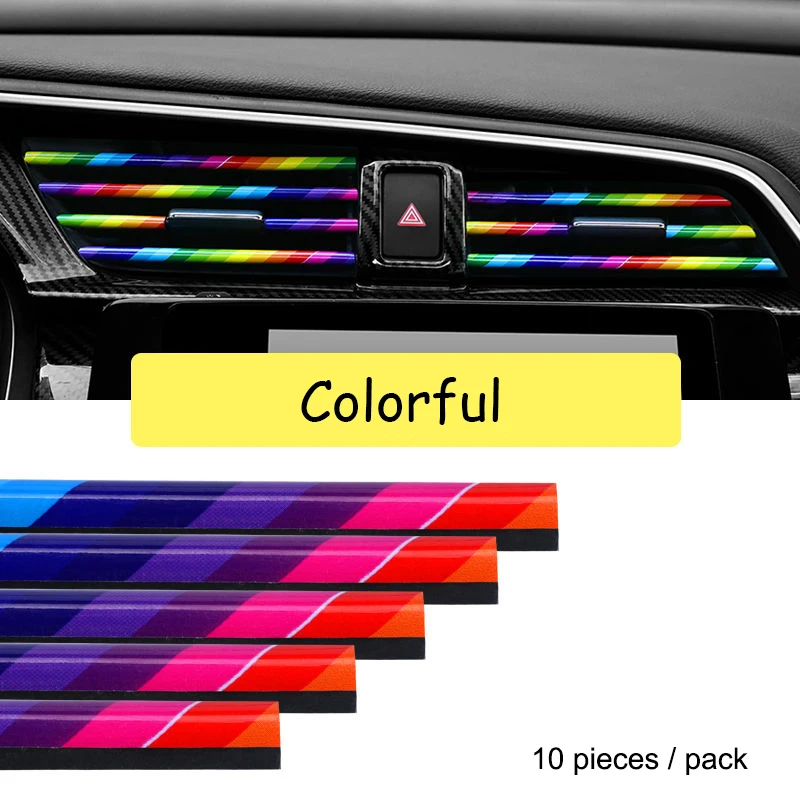 10 Pieces Car-styling Chrome Styling Moulding Car Air Vent Trim Strip Air Conditioner Outlet Grille Decoration U Shape car moulding decoration