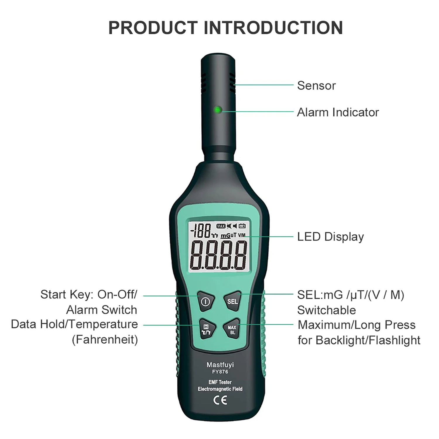 Radiation Detector Emf Meter Tester Geiger Counter-Household Radiation Dosimeter Nuclear Detector Geiger Emf Meter Electromagnetic Search Tools