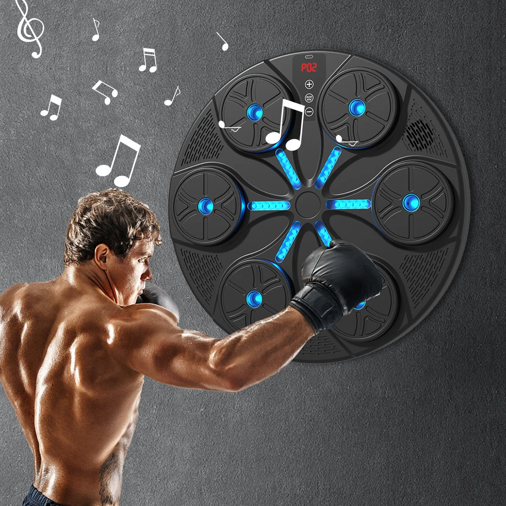 Music Boxing Machine Boxing Reaction Wall Target Type C USB Charging Training Puncher Equipment Gloves for Kids Adults music boxing toys