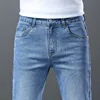 New Men's High Quality Slim Jeans Fashion Classic Style Business Straight Stretch Denim Pants Male Brand Trousers Blue Black 4