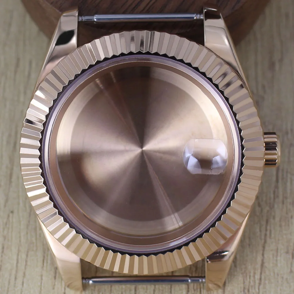 Fashion Round Edge Watch Case with Sapphire Glass - Waterproof, 36mm/39mm, 28.5mm Dial Compatibility