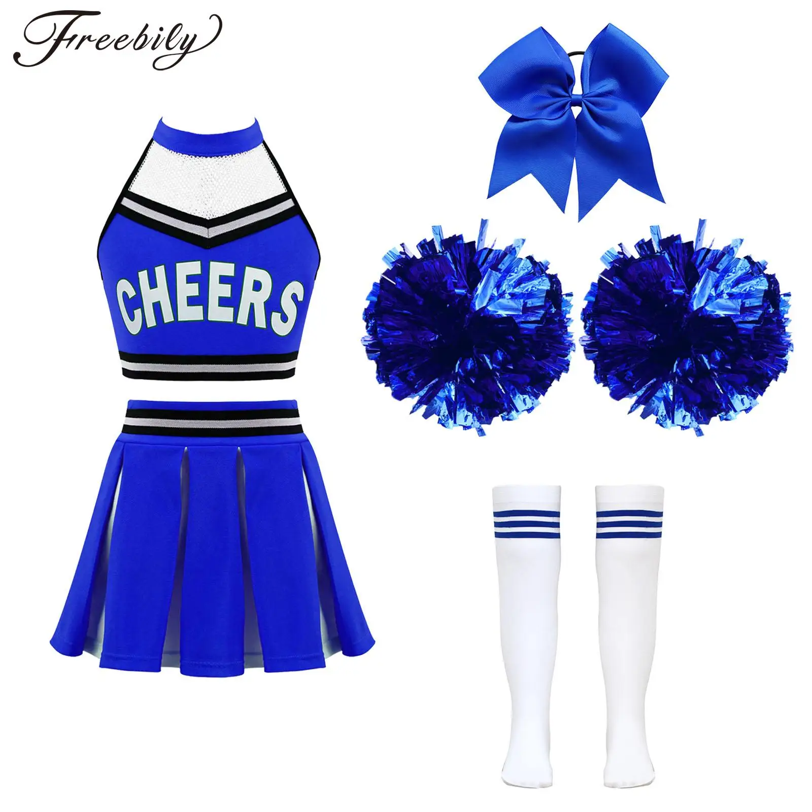 

Kids Cosplay Sets for Children Cheerleading Costumes Cheerleader Uniforms Stage Performance School Girls Cheer Dance Outfits