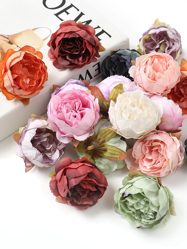 5/10 Stück Pfingstrose Künstliche Blumen 4,5 cm Seide Gefälschte Blume für Zuhause Zimmer Dekor Garten Hochzeit Dekoration Braut DIY Kranz Zubehör – Detail 5
