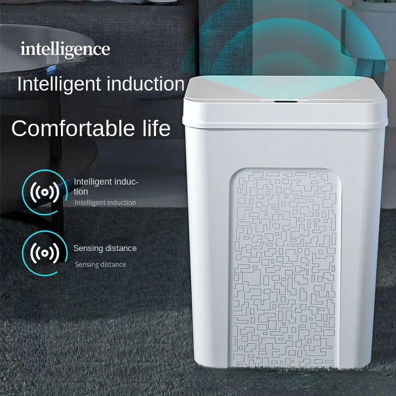  HJRD Basureros de inducción inteligente de 10 litros, cubo de basura  estrecho de 5.9 pulgadas, cubo de basura automático para dormitorio,  cocina, baño, cubo de basura/C/10 litros : Hogar y Cocina