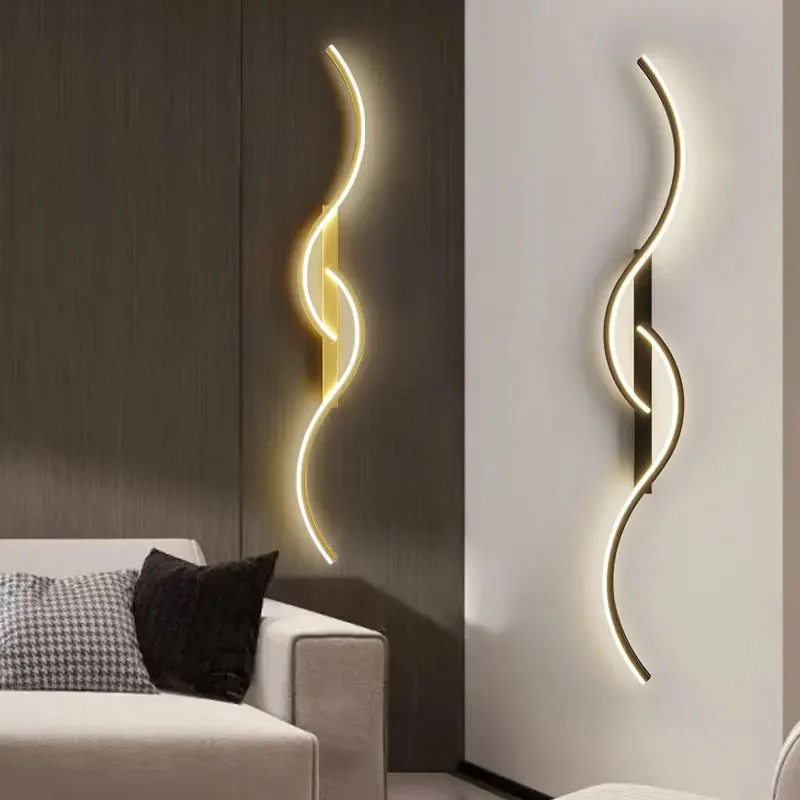 

Black Gold Dimmable LED Wall Lights Wall Lamps with RC for Bedroom Living Room Minimalist Bedside LED Wall Lighting Sconce Aisle