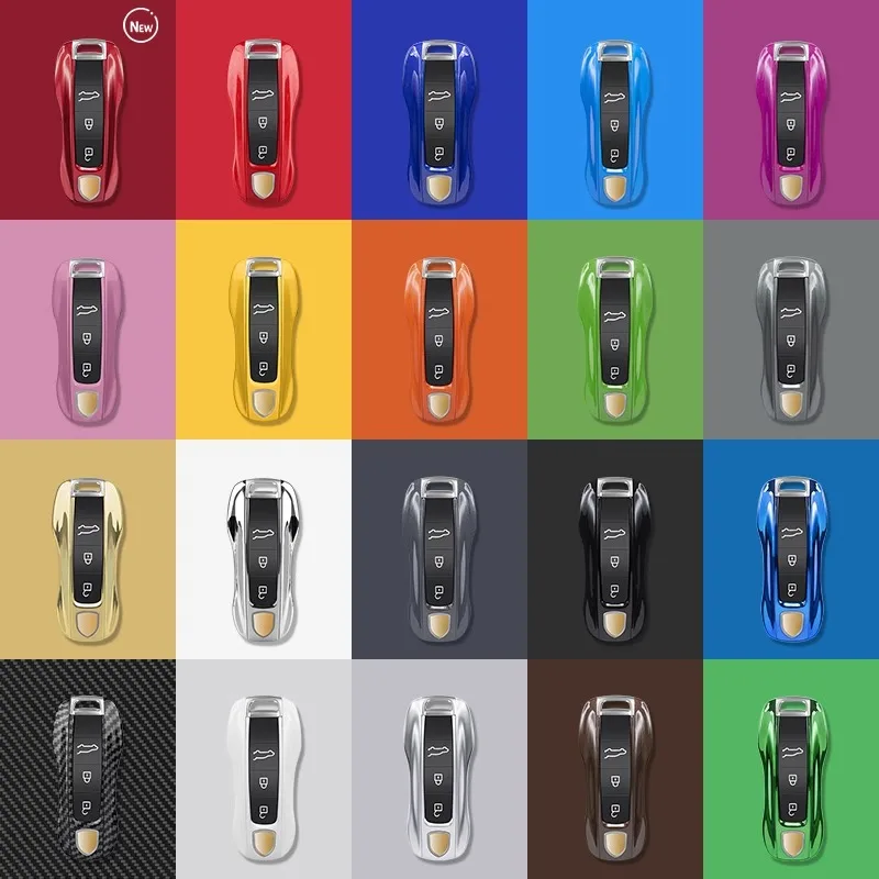Key Case Cover Key Case Car Key Shell Solid Color ABS Car Key Case Cover Accessories For Porsche Panamera Cayenne 911 Taycan