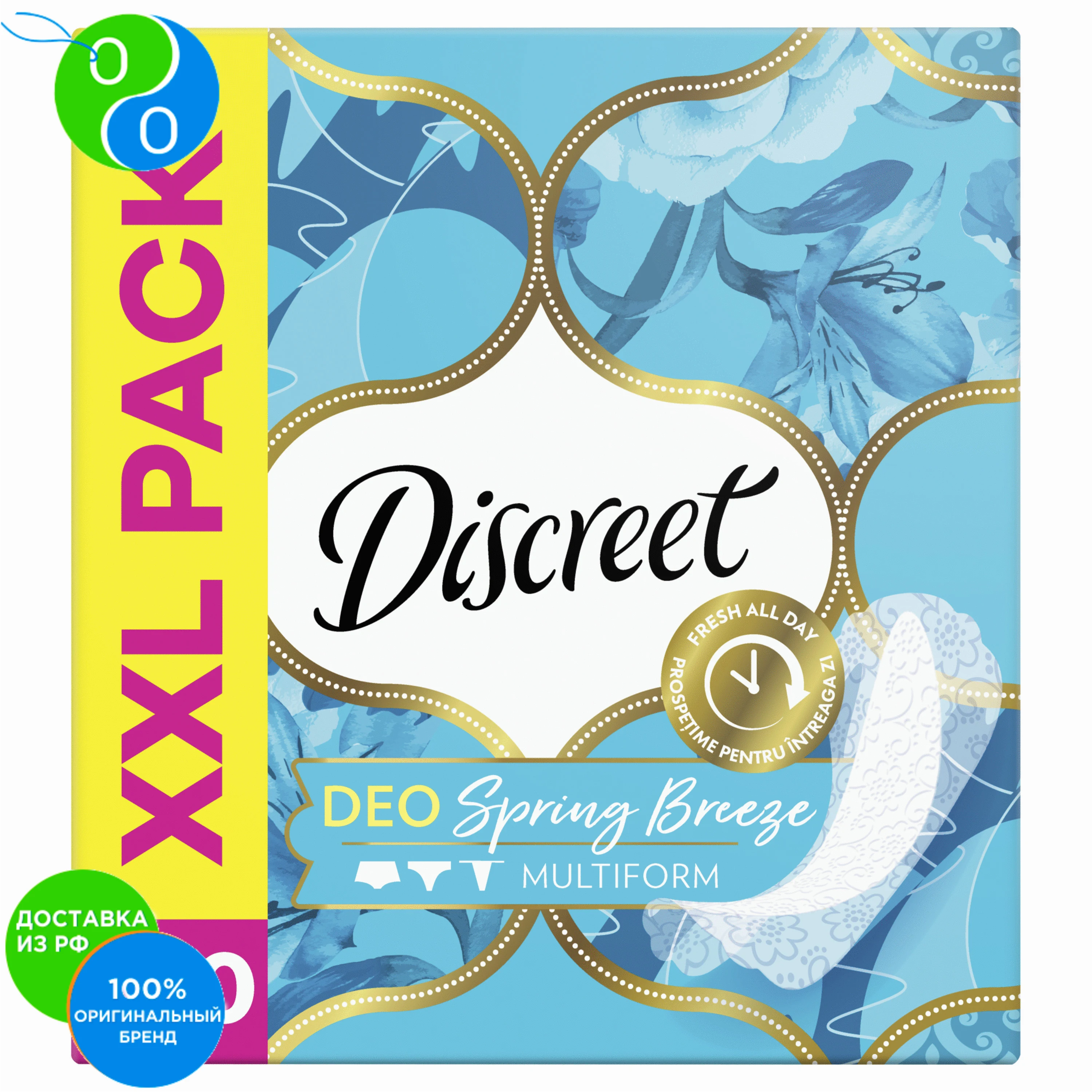 Women's Panty Liners Discreet Deo Spring Breeze Multiform, 100 Pcs