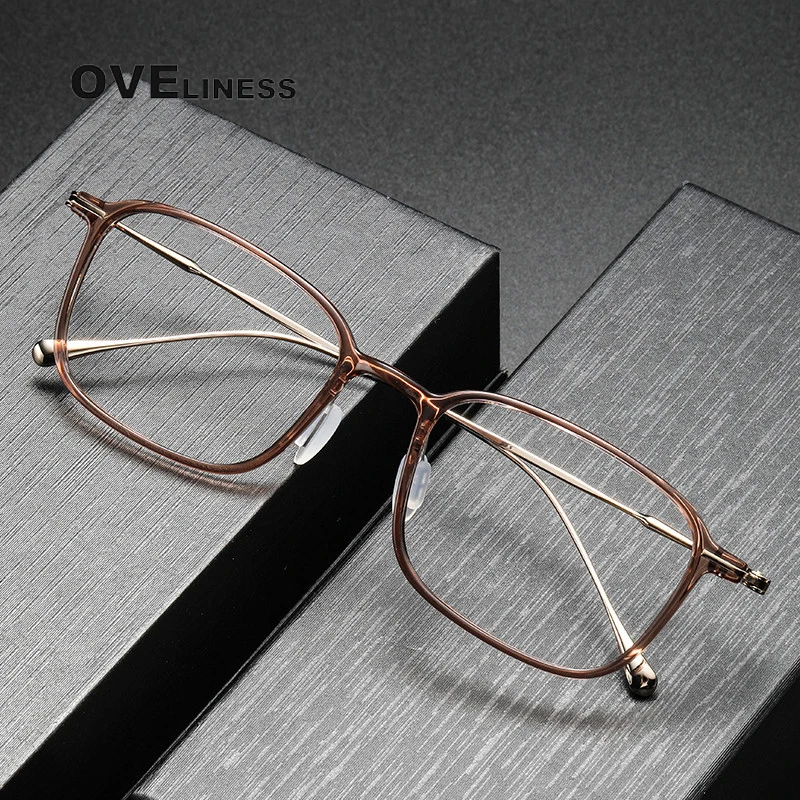 Ultra Light Square Comfortable Large Eyeglasses Pure Titanium Fashion Optical Prescription eye