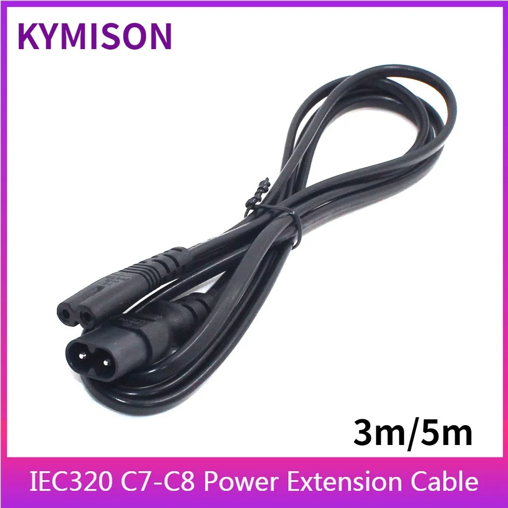 

Удлинительные шнуры IEC320 C7-C8 длиной 3 м/5 м, стандартный Джампер IEC, штекер IEC-гнездо, 2-контактный кабель питания