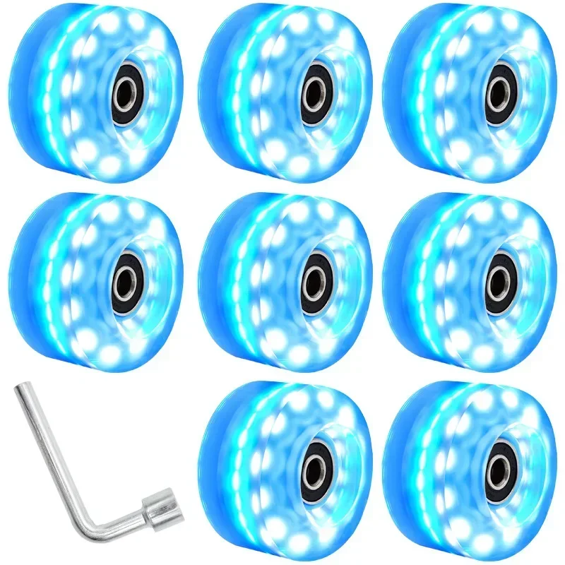 High Flash Six Light Double Row Roller Skates Shining Wheels Dry Ice Skates Ice Skating Wheels
