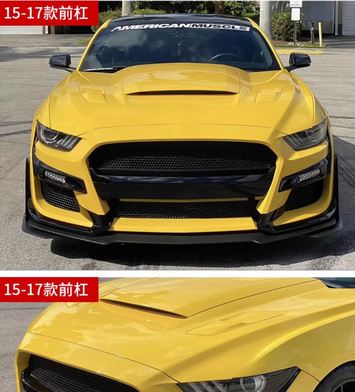 Body kit for Ford Mustang GT500 15-20 Modified Front bumper Side skirt Rear Bumper Car accessories Surround