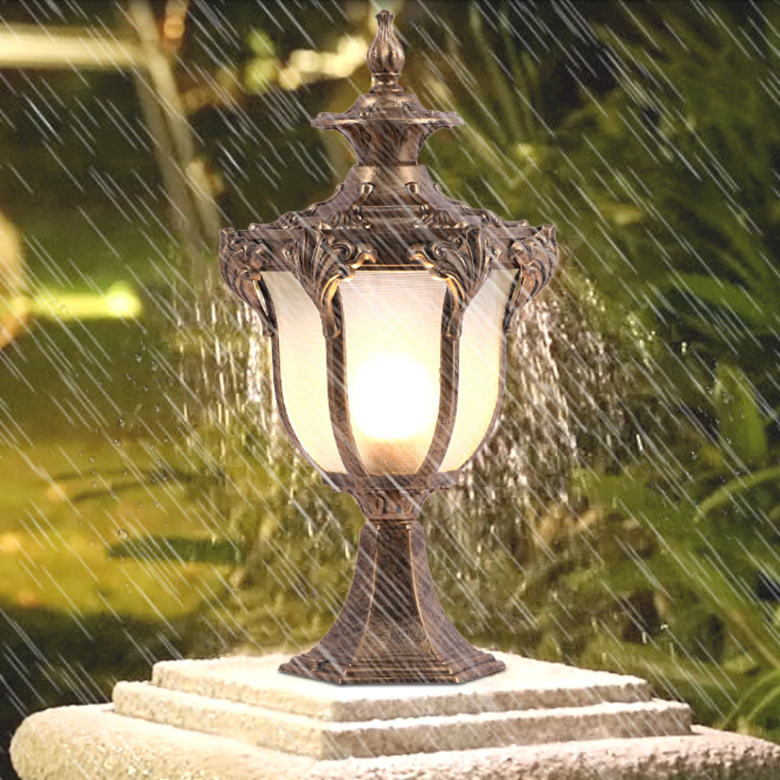 Outdoor Lamp Vintage Bronze Pillar Light Post Lamp Garden Fence Lantern Lamp Patio Lamp outdoor chinese style waterproof led garden lamp archaized street lamp post ceiling lamp