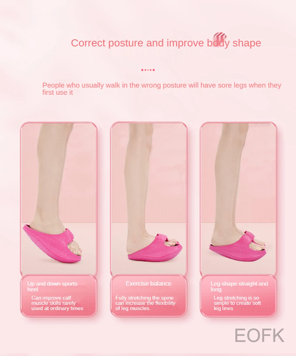 Description Picture 6 of itemWoman Sandal Artifact Leg Slimming Toning Shoes Hips Shaping Fitness Stretching Weight Loss Thick Balance Slippers Female Slides