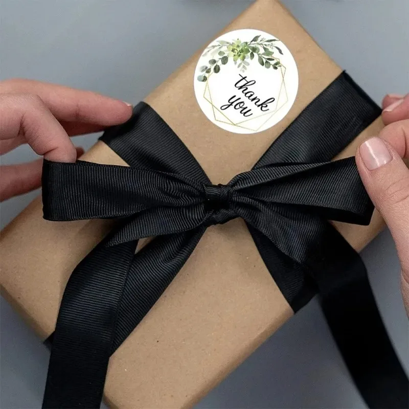 Floral Thank You Adhesive Labels for Scrapbooking Envelope Sealing Gift Wrapping Decorative Stationery Stickers