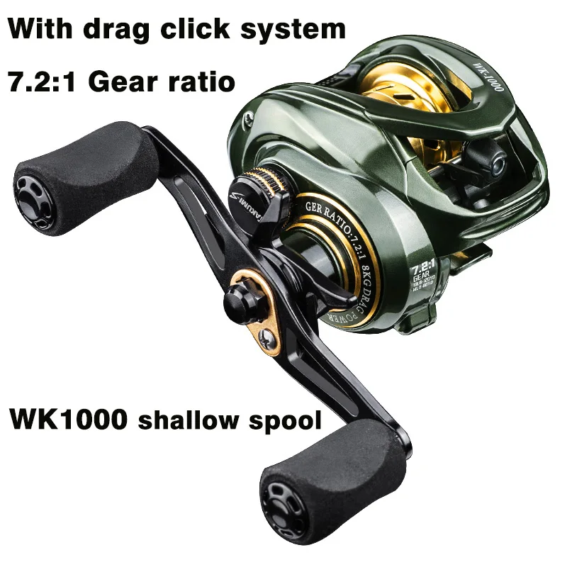 LINNHUE Fishing Reel WK1000 Baitcasting Reel For Micro Fish Max Drag 8kg  Gear Ratio 7.2:1 Fishing Reel Goods Accessorie