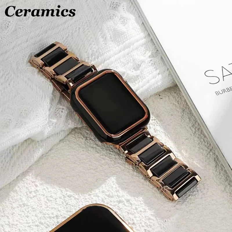 Tali Burberry Iwatch Bands Tali Jam Keramik Mewah Untuk Apple