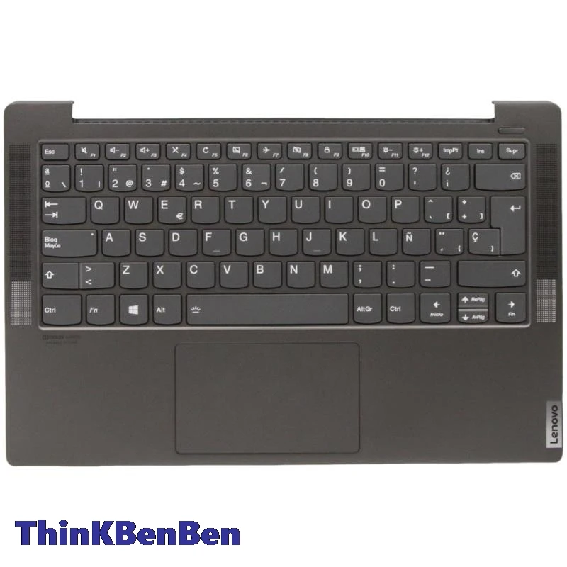 Teclado Espanhol Ferro Cinza Upper Case Palmrest Shell Capa para Lenovo Ideapad Yoga S740 14 14 14iil Laptop 5cb0u44101 es
