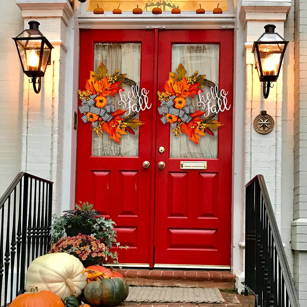 Maple Leaf & Pumpkin Wreath 4