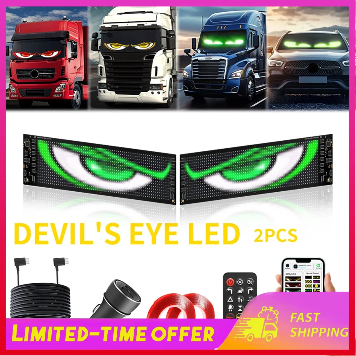APP Remote Control LED Programming Screen USB Rechargeable LED Flexible ...