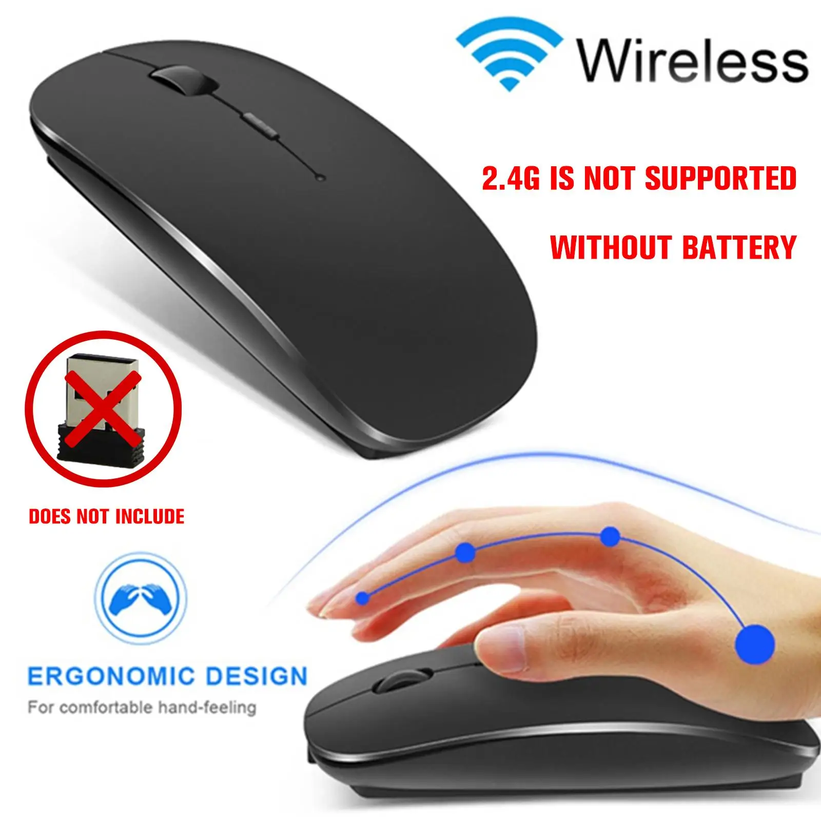 Mouse Wireless Bluetooth 5.0 Mouse Wireless Mouse Silenzioso Mouse Ergonomico Mouse Ottico Per Apple Pc Ipad Z4Q8