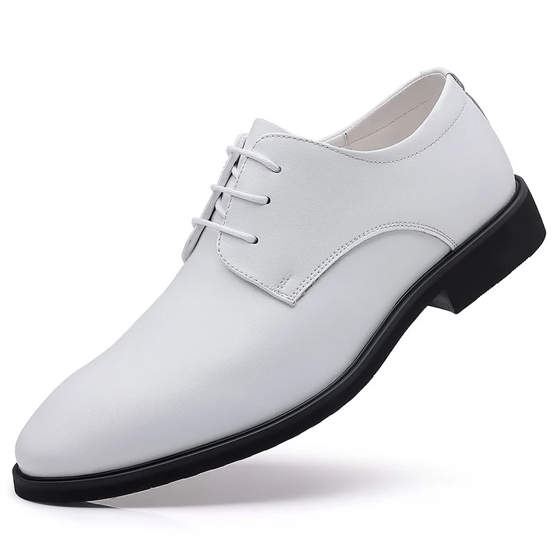 

Mens Dress Shoes Fashion Pointed Toe Men's Business Casual Shoes White Leather Oxfords Shoes Zapatos De Hombre