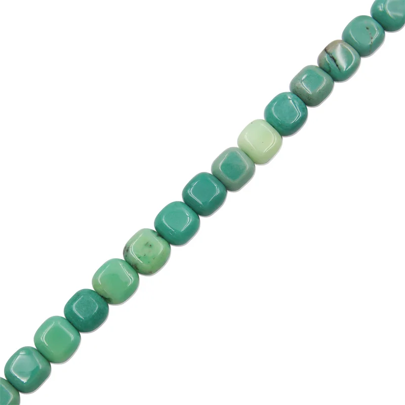 Grass Agate Beads Strand Square Cube Shape 6/8mm Natural Semiprecious Stone For Making Jewelry DIY Bracelet Necklace Earrings