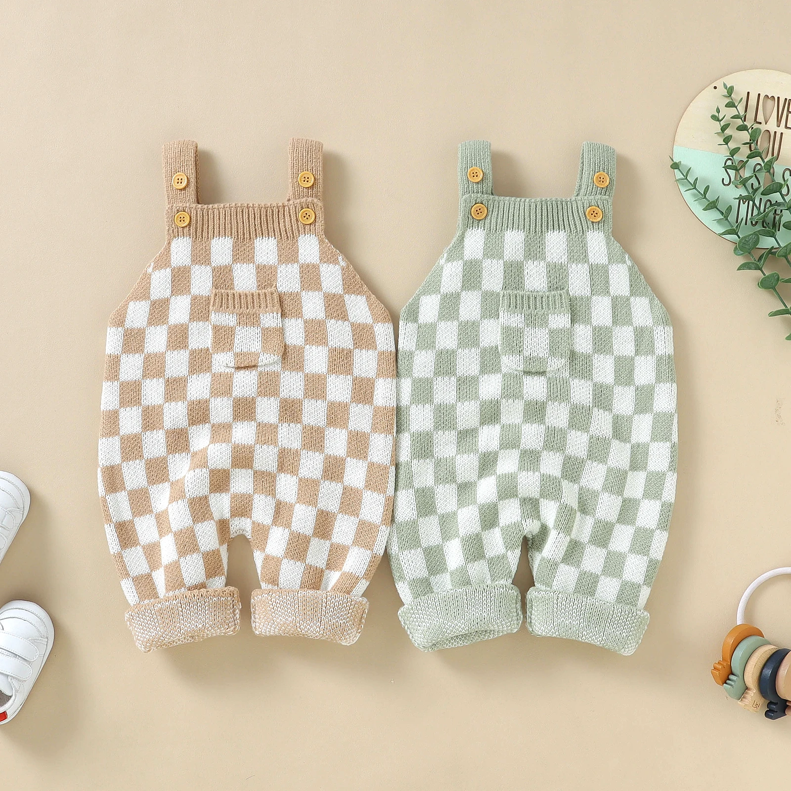 ma&baby 0-24M Knit Baby Overalls Newborn Infant Boy Girl Jumpsuit Warm  Plaid Pocket Romper Cute Fall Spring Baby Clothing - AliExpress