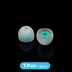 Two - Tone Silicone Earphone Tips - In - Ear Comfort Accessories - M (11.5mm) (White Green 1 pair)