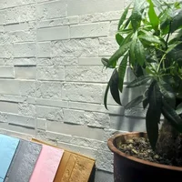 5-15pcs 35cm x 35cm 3D Self-adhesive Solid Color Wall Sticker Waterproof DIY Living room  Background Brick Pattern Home Decor ﻿ 2