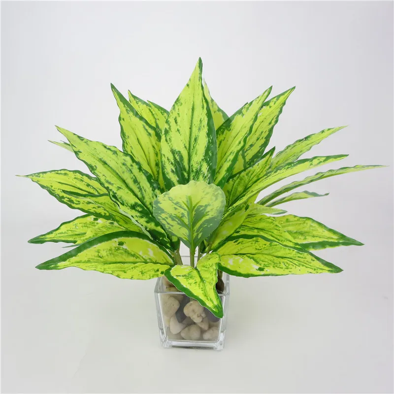 Description Picture 4 of itemArtificial Green Plant Leaves Plastic Evergreen Yellow Magnolia Fake Flower Home Living Room Decoration Simulation Plants Leaf