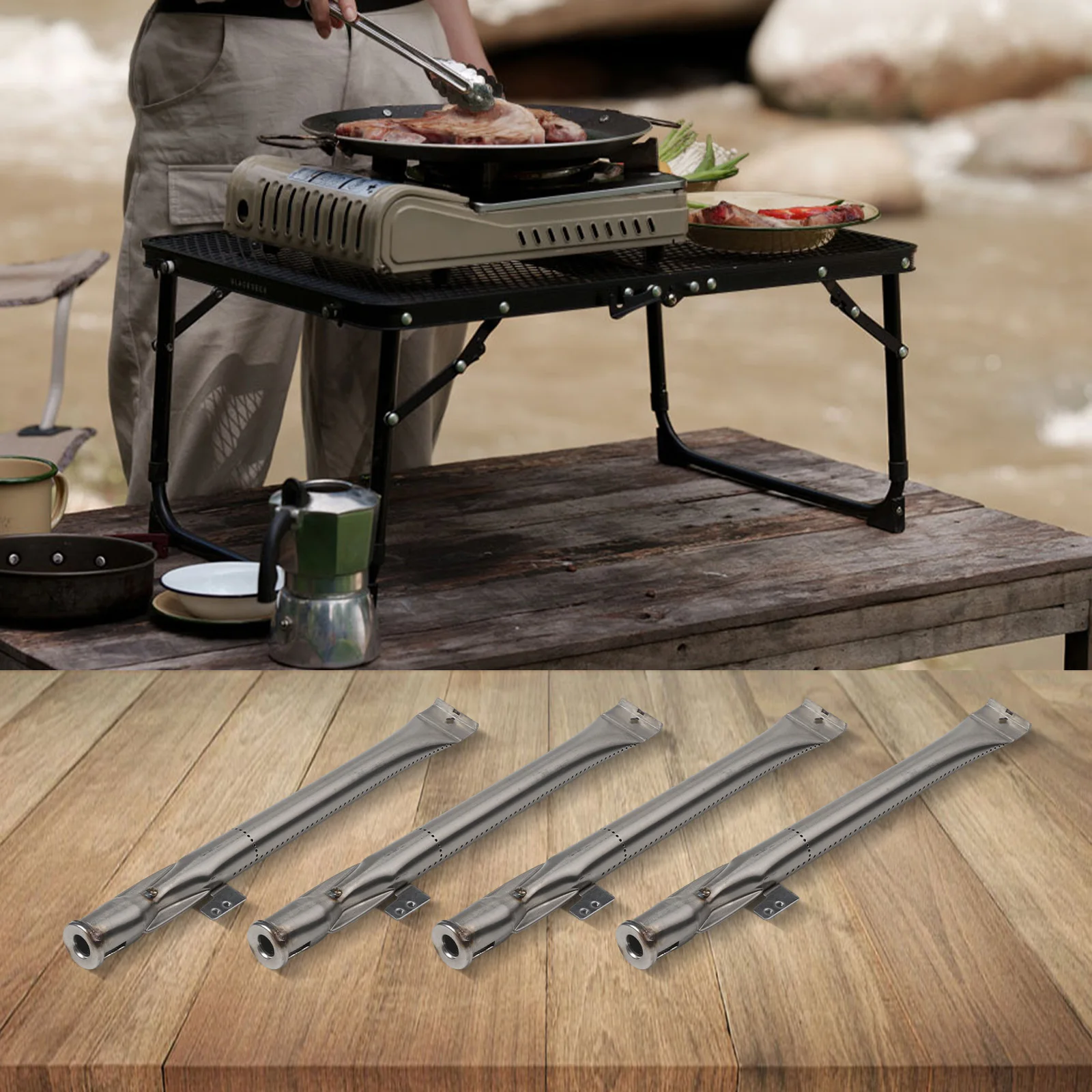 BBQ Grill Parts Burner Tube Replacement Comprehensive Package Easy Installation Enhanced Heat Distribution Long-lasting Design