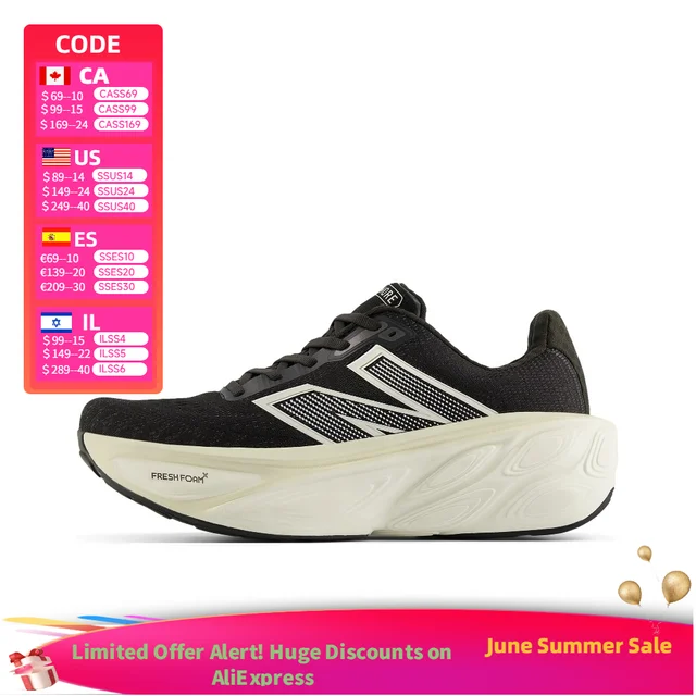 New Balance Fresh Foam X More v5 Chaussures de course décontractées confortables et élégantes pour hommes, noires MMORCD5 1