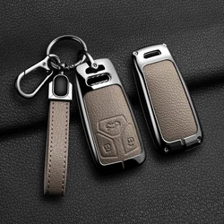 Premium Zinc Alloy Car Remote Key Case Cover - Metal Protector Shell for Enhanced Durability and Style (Style 2-  Grey)